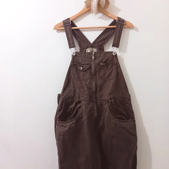 ↠ Vintage 90s Express Jeans Cotton Denim Straight Wide Leg Barn Chore Overalls - Picture 6 of 6
